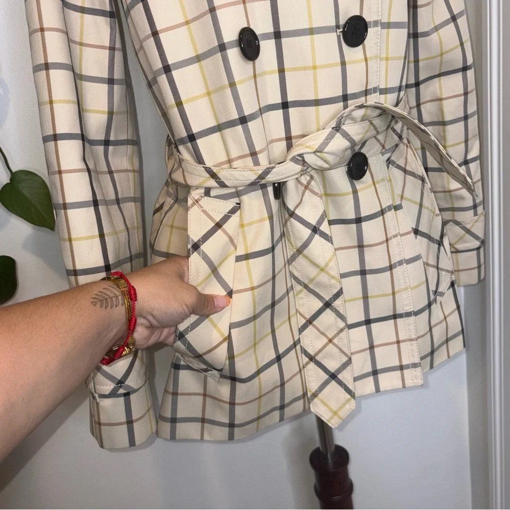 COACH Tattersall Short Trench Coat - Picture 3 of 10